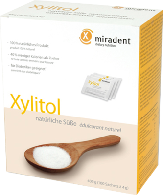 MIRADENT Xylitol Zuckerersatz Pulver Sachets