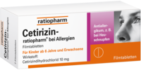 CETIRIZIN-ratiopharm bei Allergien 10 mg Filmtabl.