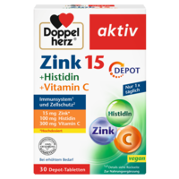 DOPPELHERZ Zink 15 mg+Histidin+Vit.C Depot aktiv