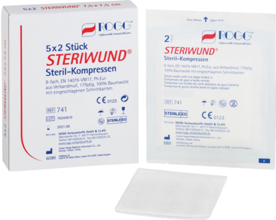 ROGG STERIWUND Kompr.5x5 cm steril 8fach