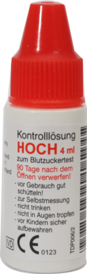 GLUCO TEST Kontrolllösung hoch