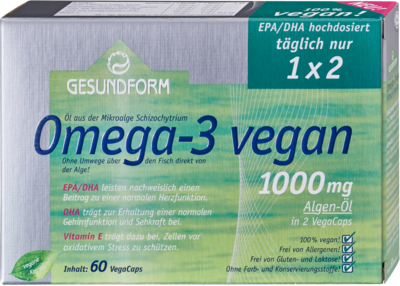 GESUNDFORM Omega-3 vegan Algenöl 1000 mg VegaCaps