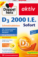 DOPPELHERZ D3 2000 I.E. Sofort Schmelztabletten